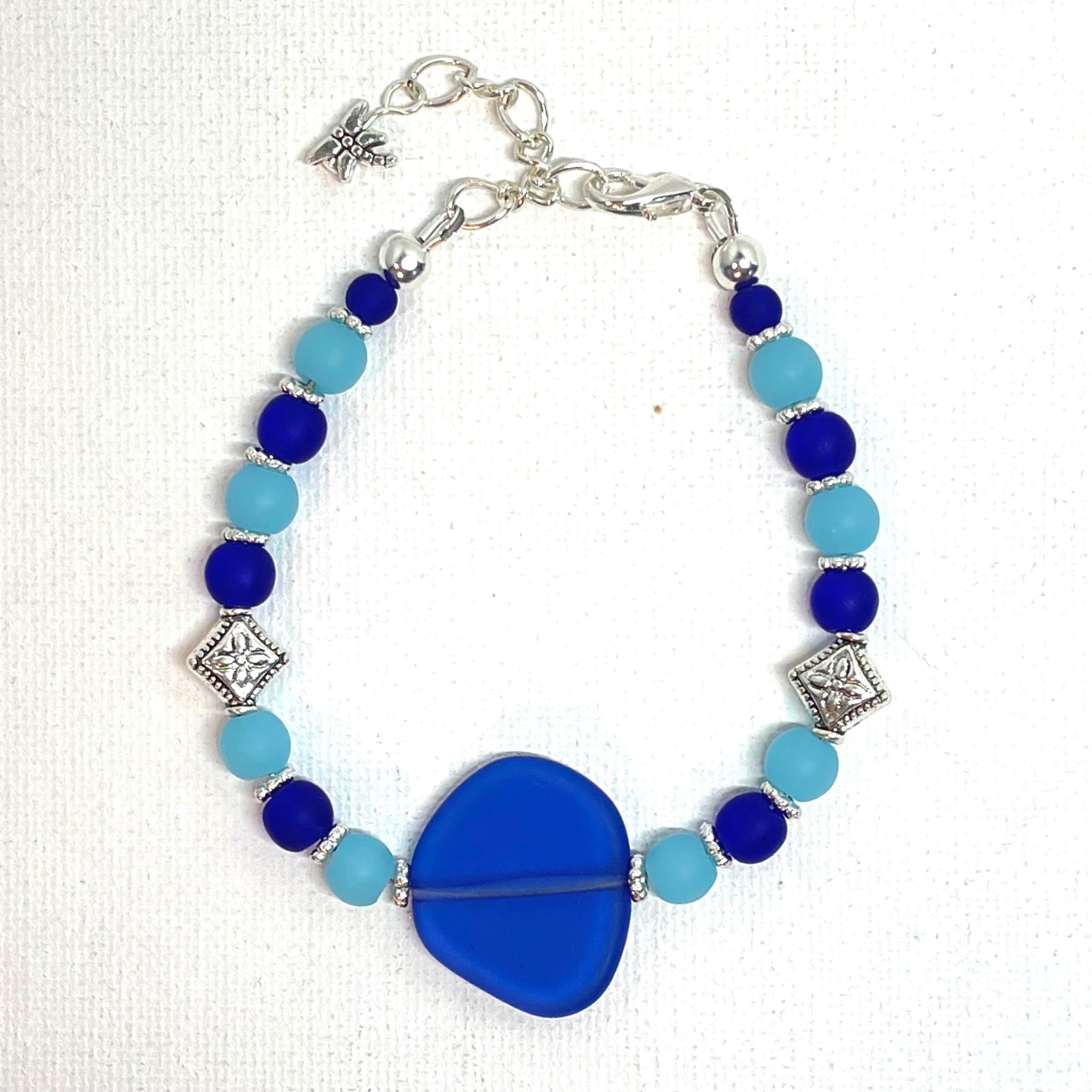 Stormy Seas Sea Glass Adjustable Bracelet