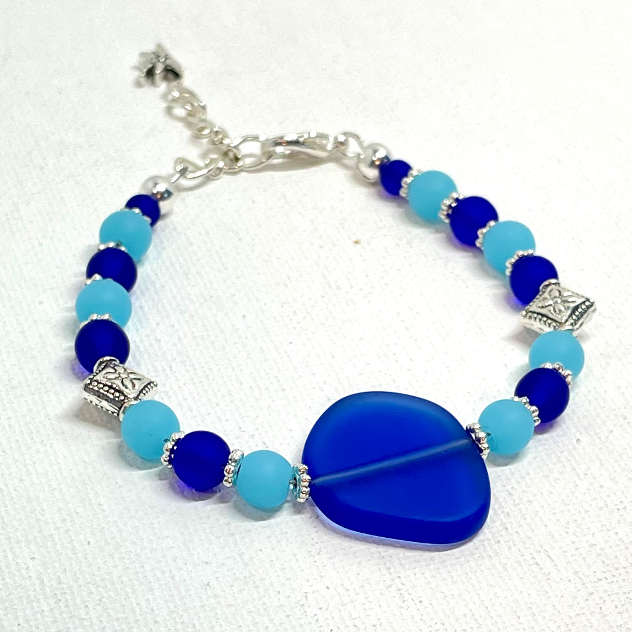 Stormy Seas Sea Glass Adjustable Bracelet