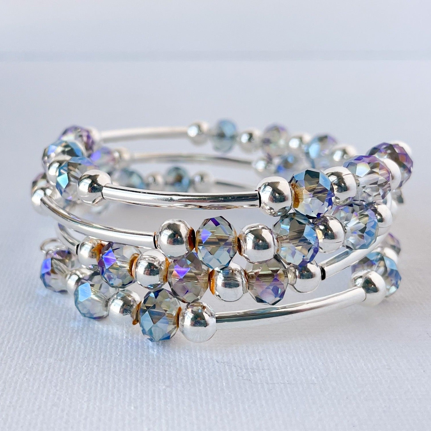 Glistening Waters Memory Wire Wrap Bracelet