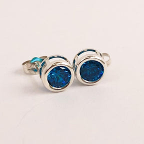 December Blue Zircon CZ Birthstone Earrings