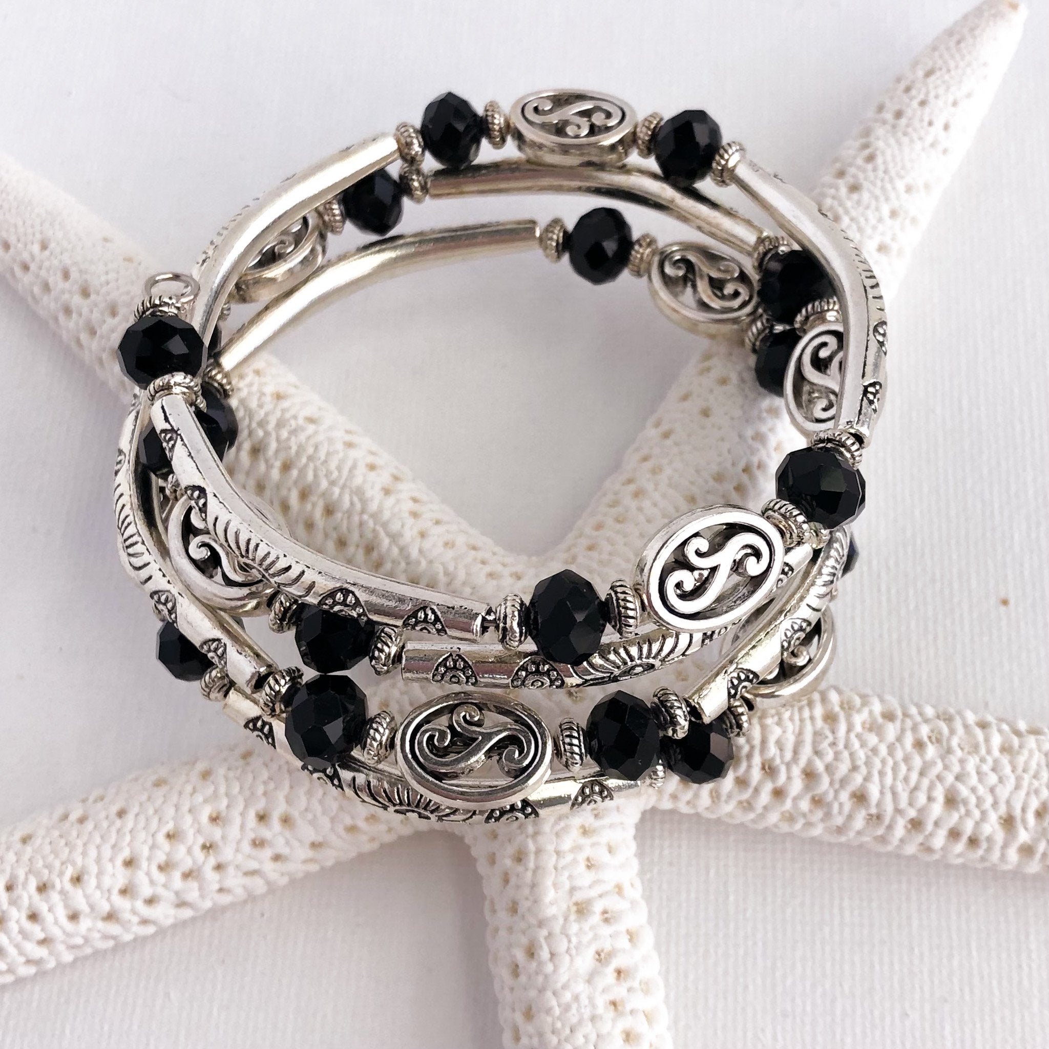 Brighten Your Night Memory Wire Wrap Bracelet