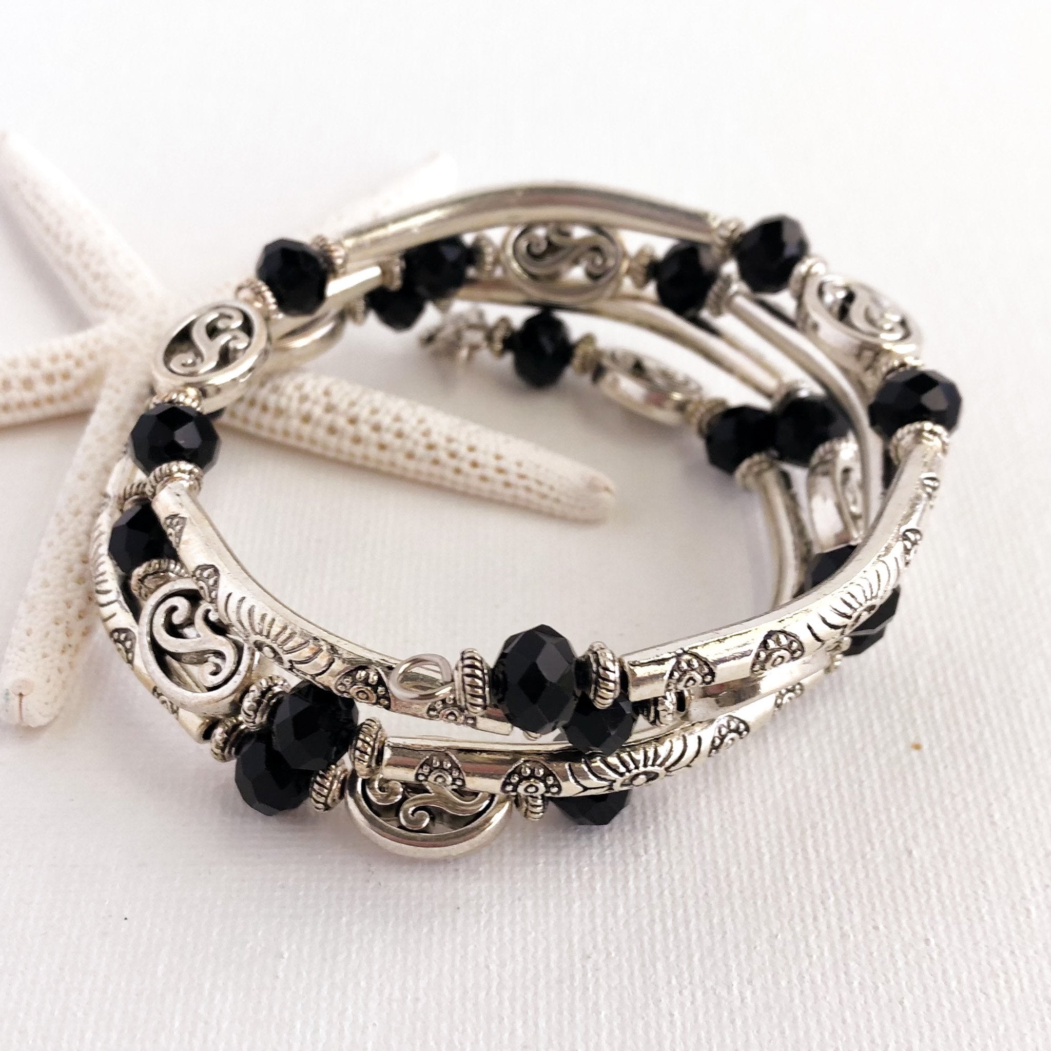 Brighten Your Night Memory Wire Wrap Bracelet