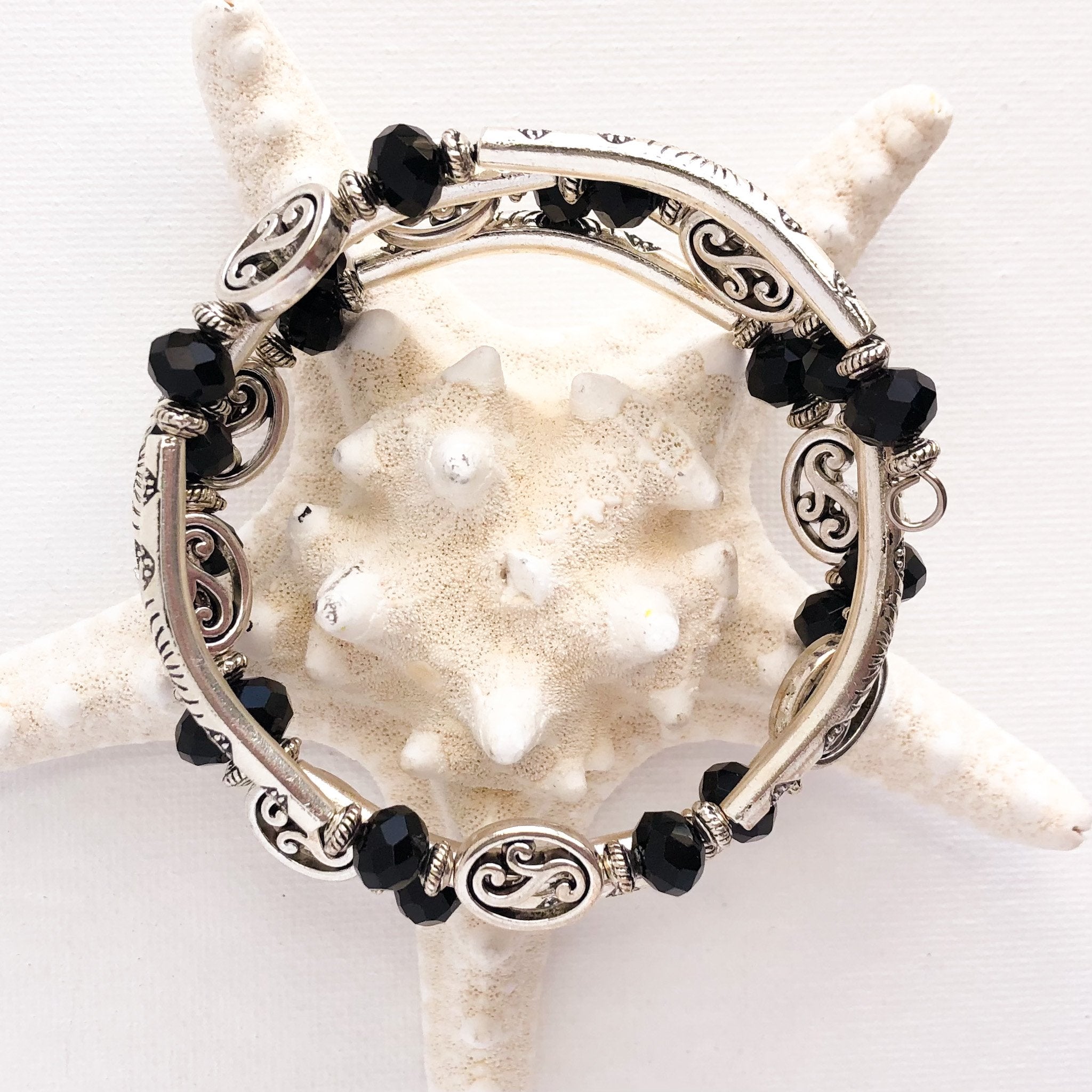 Brighten Your Night Memory Wire Wrap Bracelet
