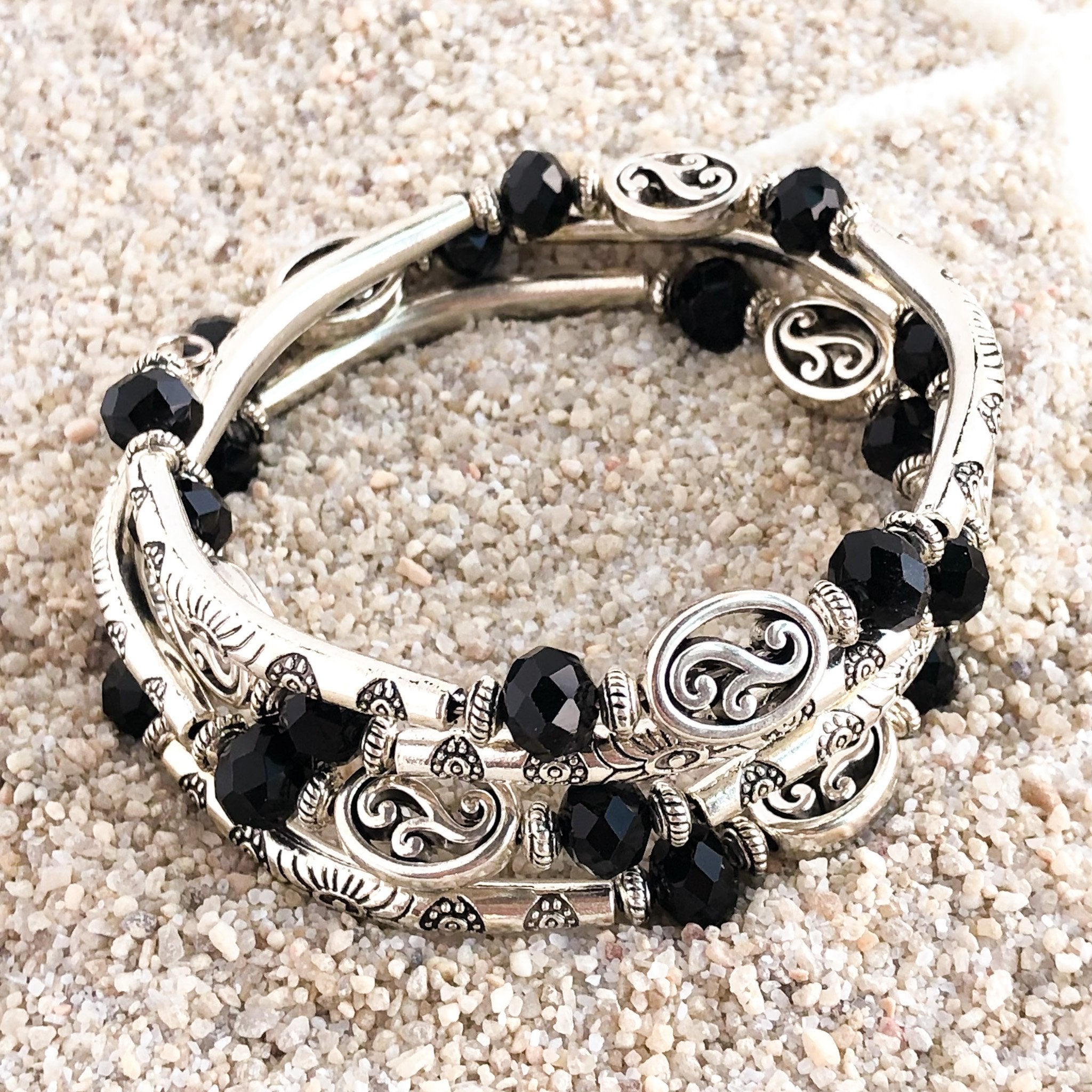Brighten Your Night Memory Wire Wrap Bracelet