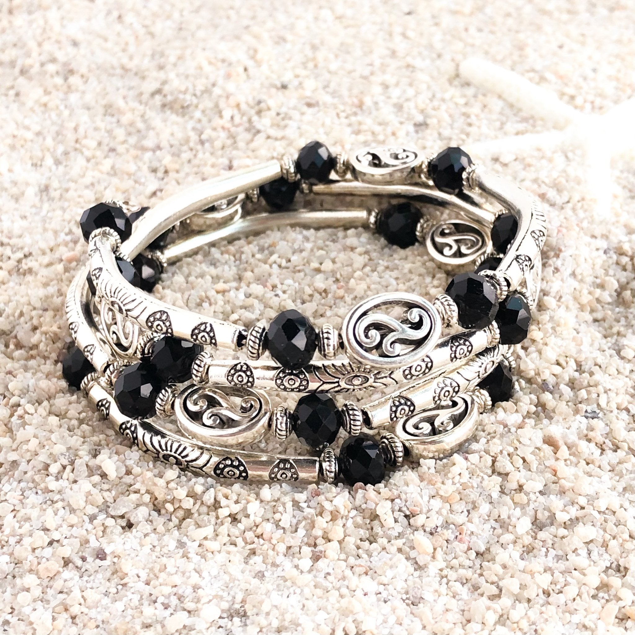 Brighten Your Night Memory Wire Wrap Bracelet