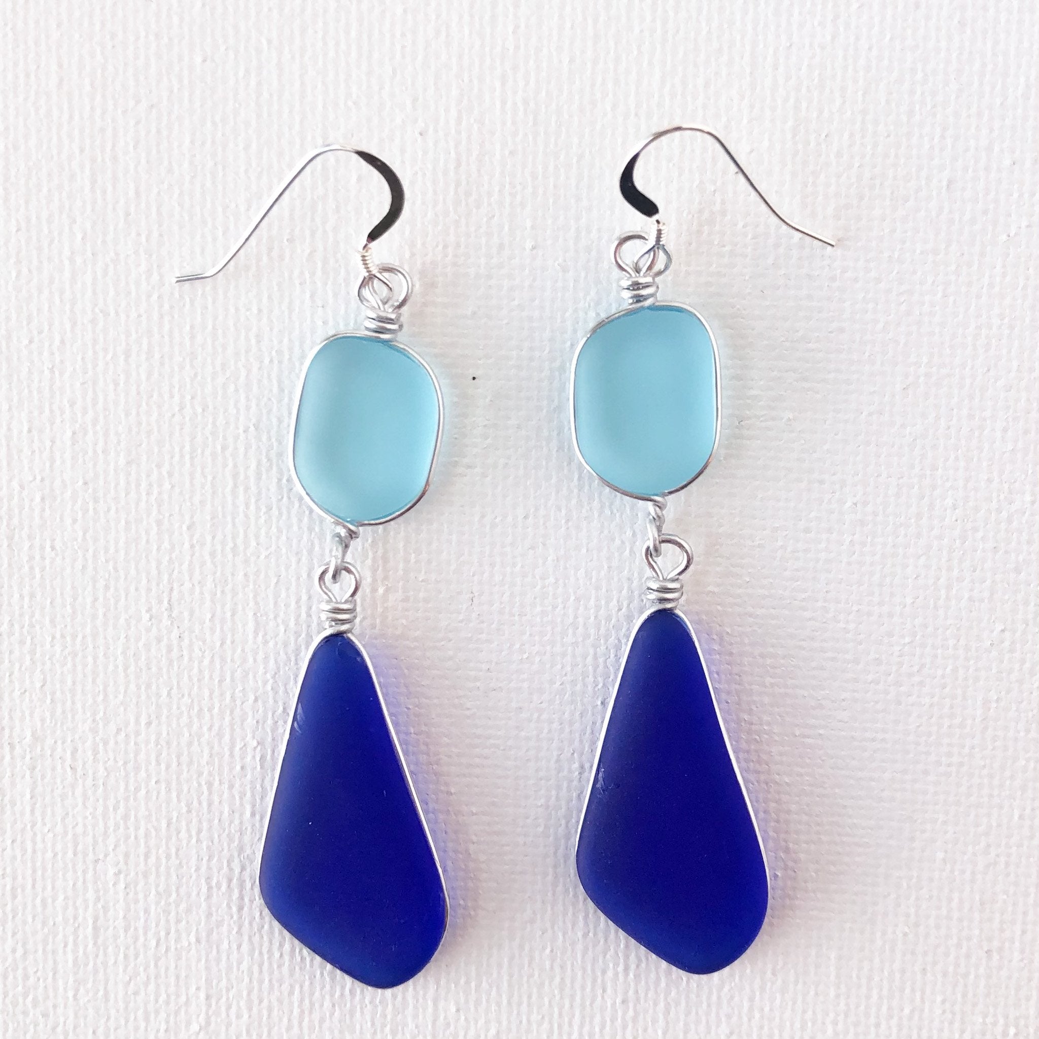 CONFIDENCE & CALM Petals of Hope Double Sea Glass Earrings