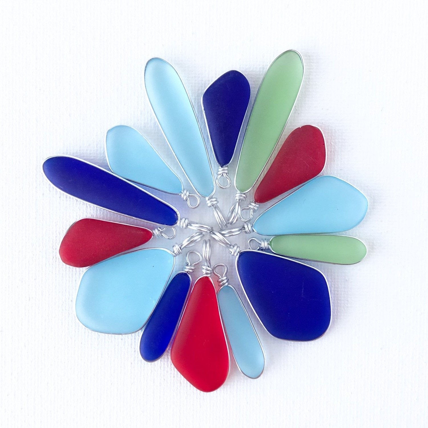 CONFIDENCE Royal Blue Short Skinny Sea Glass Earrings