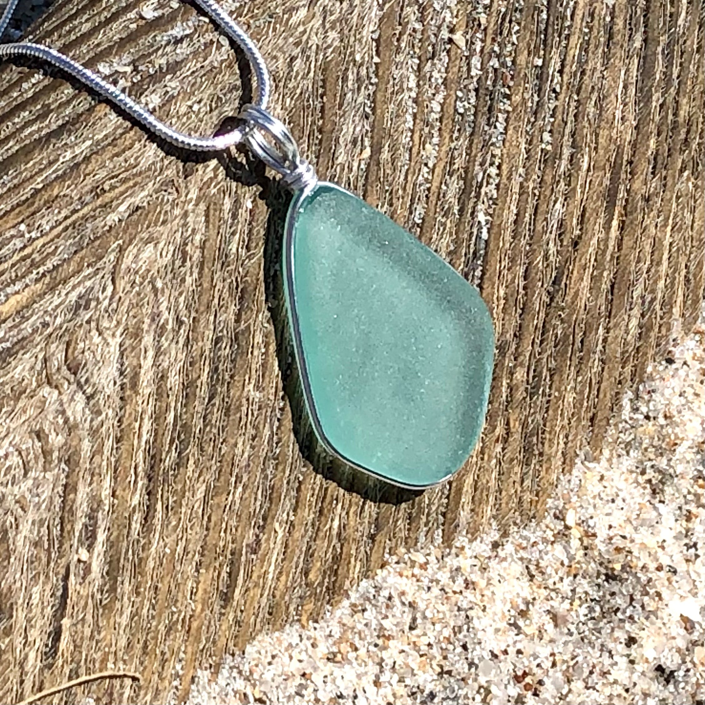 SERENITY Light Seafoam Large Trapezoid Necklace
