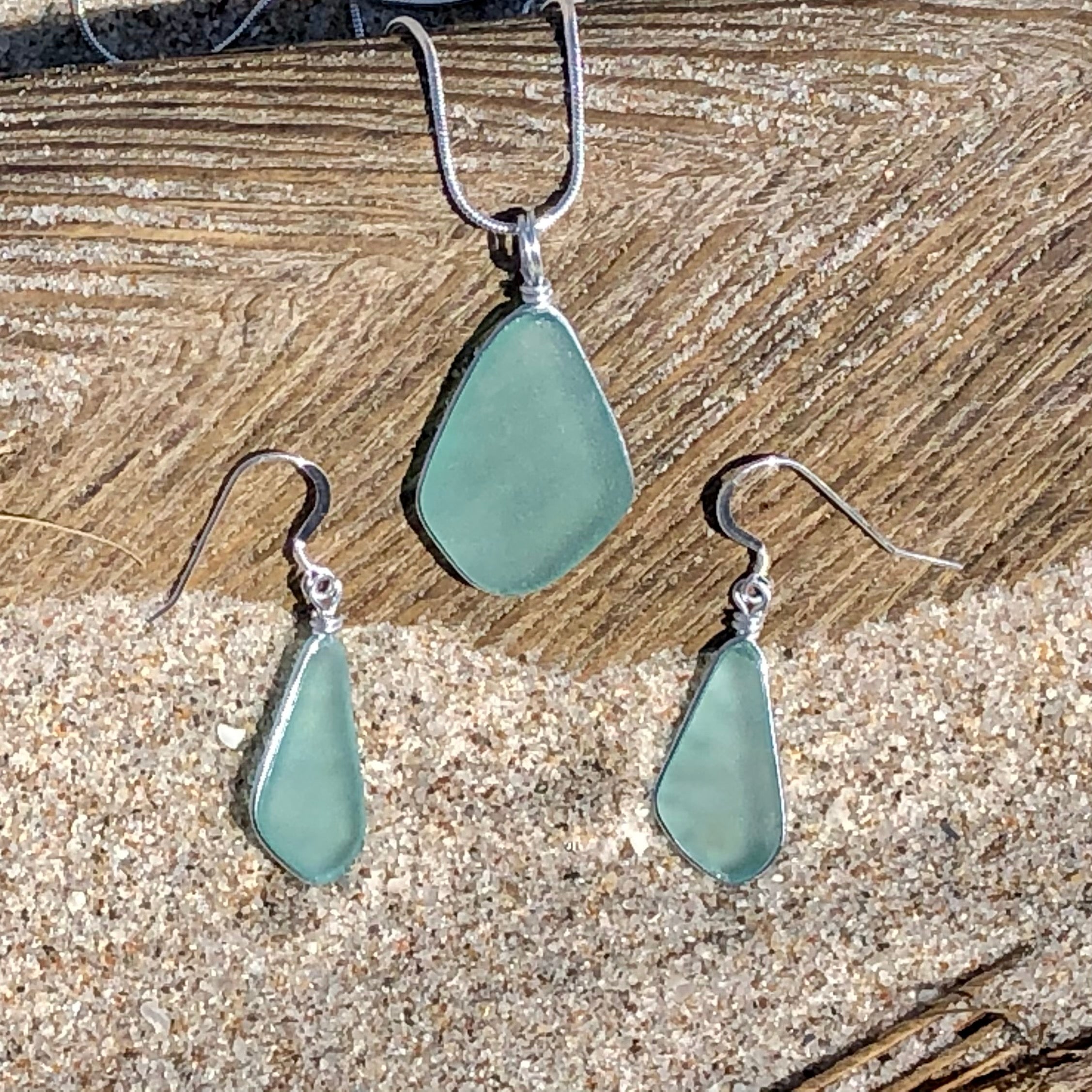 SERENITY Light Seafoam Large Trapezoid Necklace