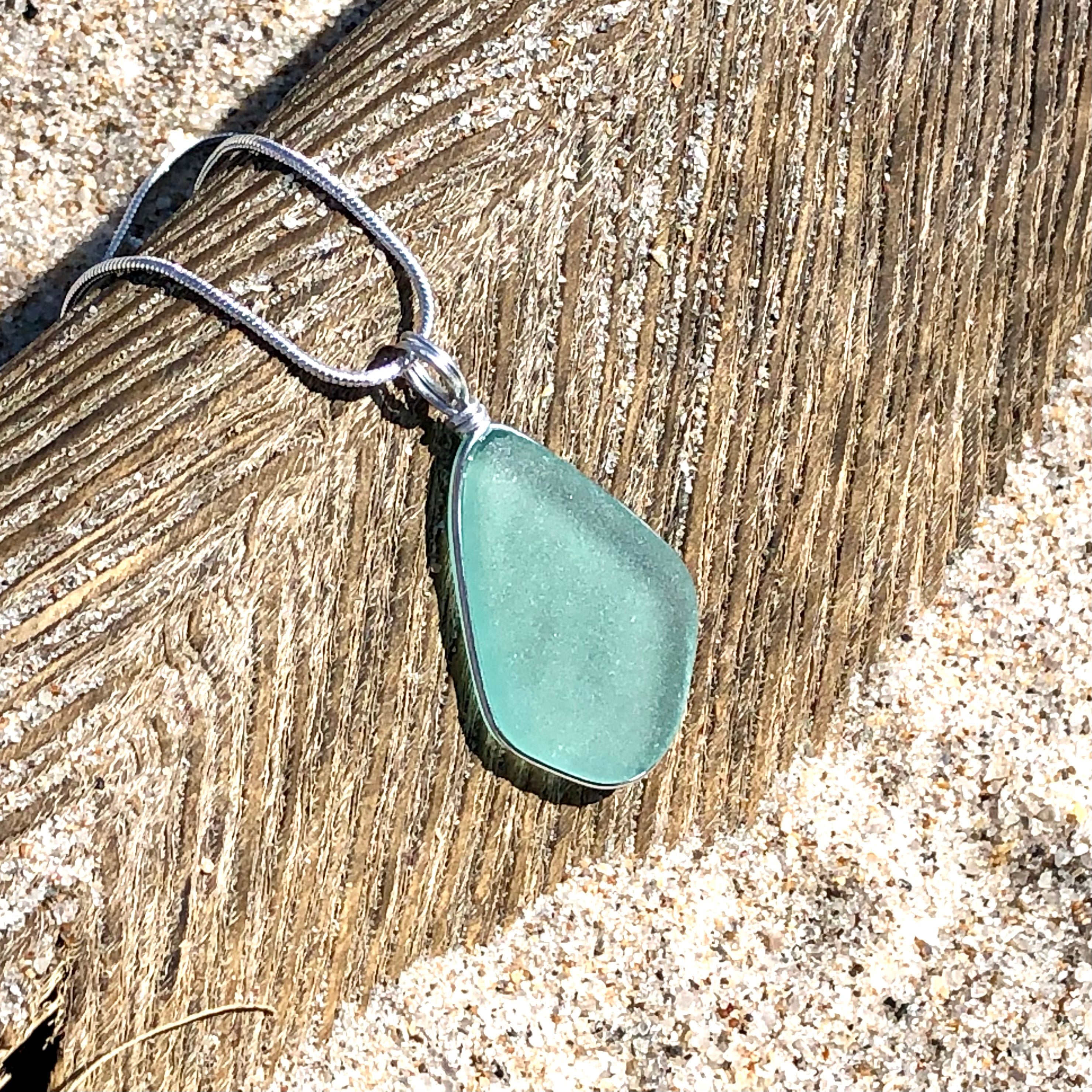 SERENITY Light Seafoam Large Trapezoid Necklace