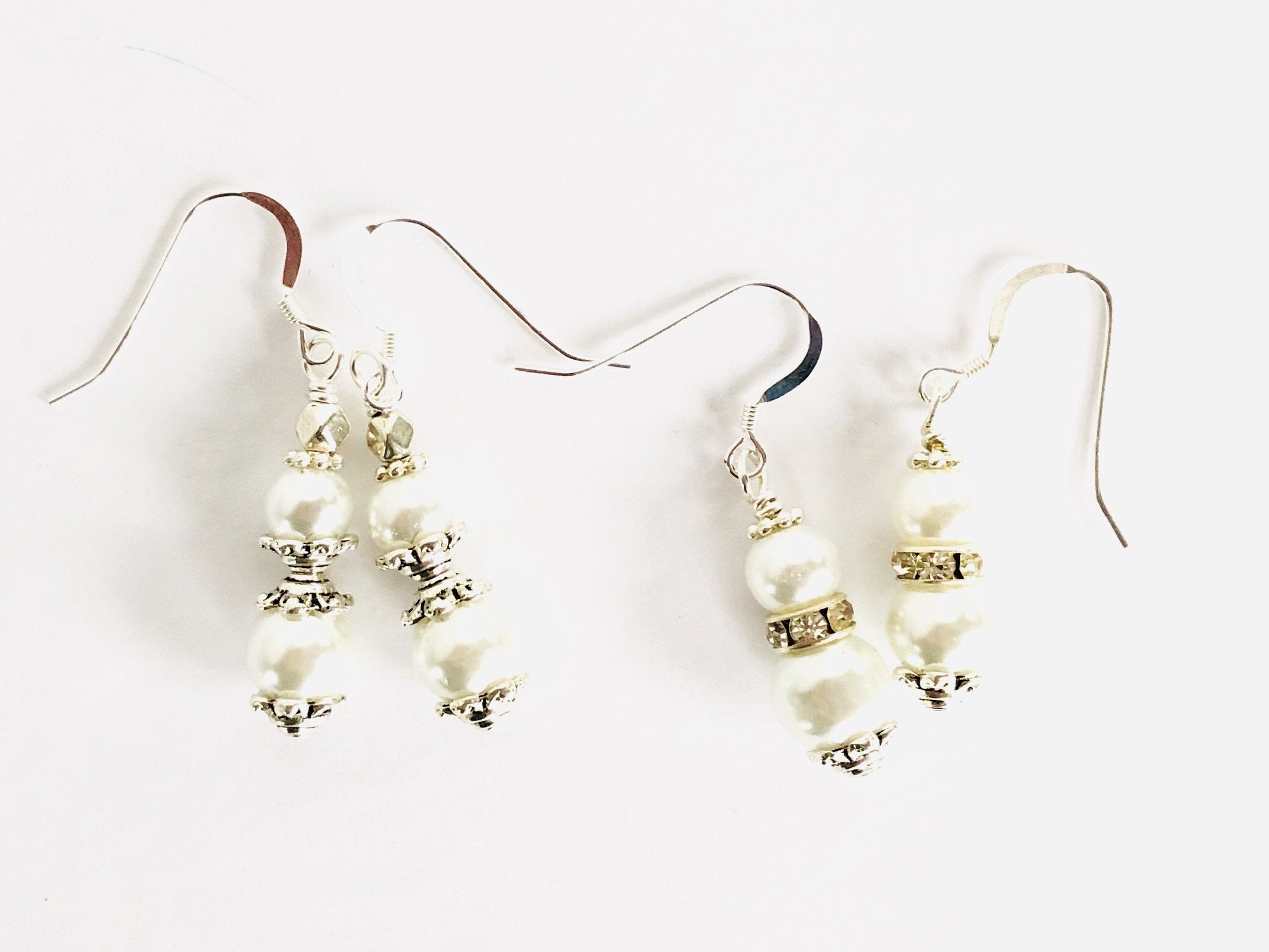 Pearl and Rhinestone Earrings