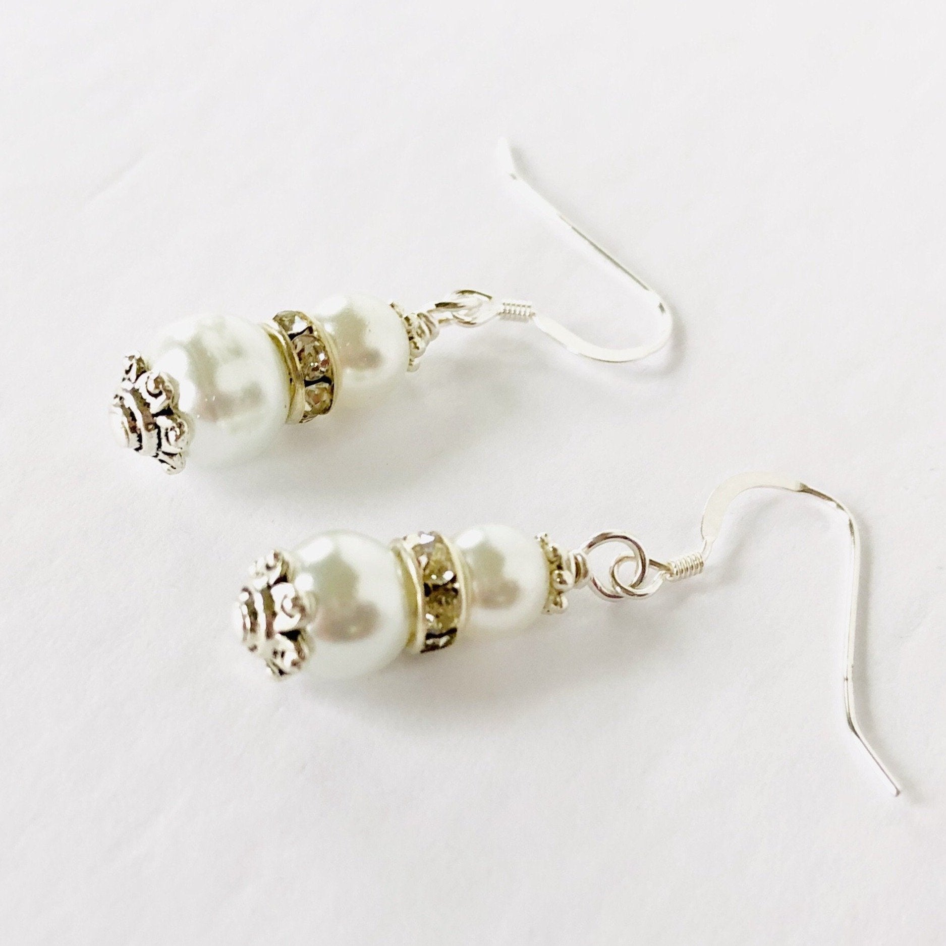 Pearl and Rhinestone Earrings