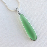 HEALING Light Green Long Skinny Sea Glass Necklace