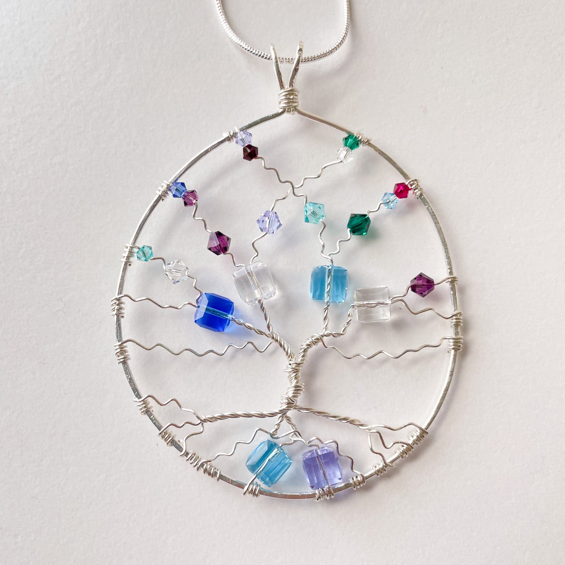 Custom Birthstone Tree of Life Pendant - A Gift for Grandmother or Mother