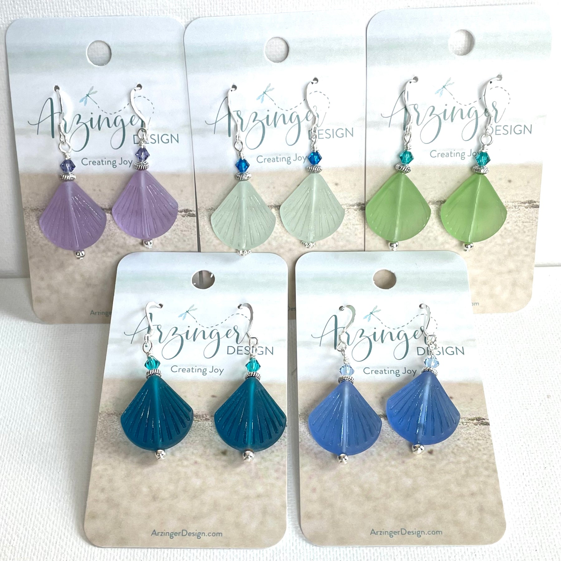 She Sells Sea Shells Sea Glass Earrings