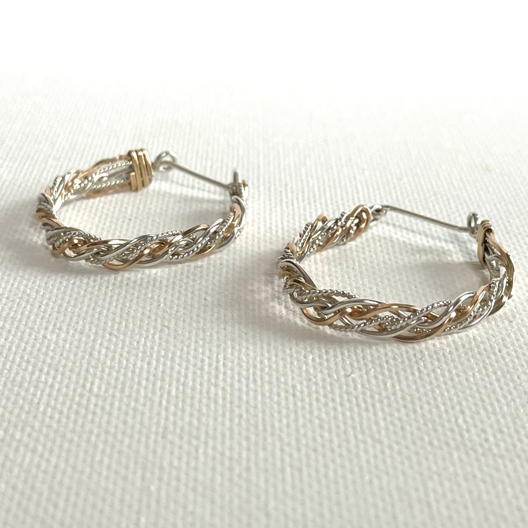 Twisted Sterling Silver and Gold Earrings