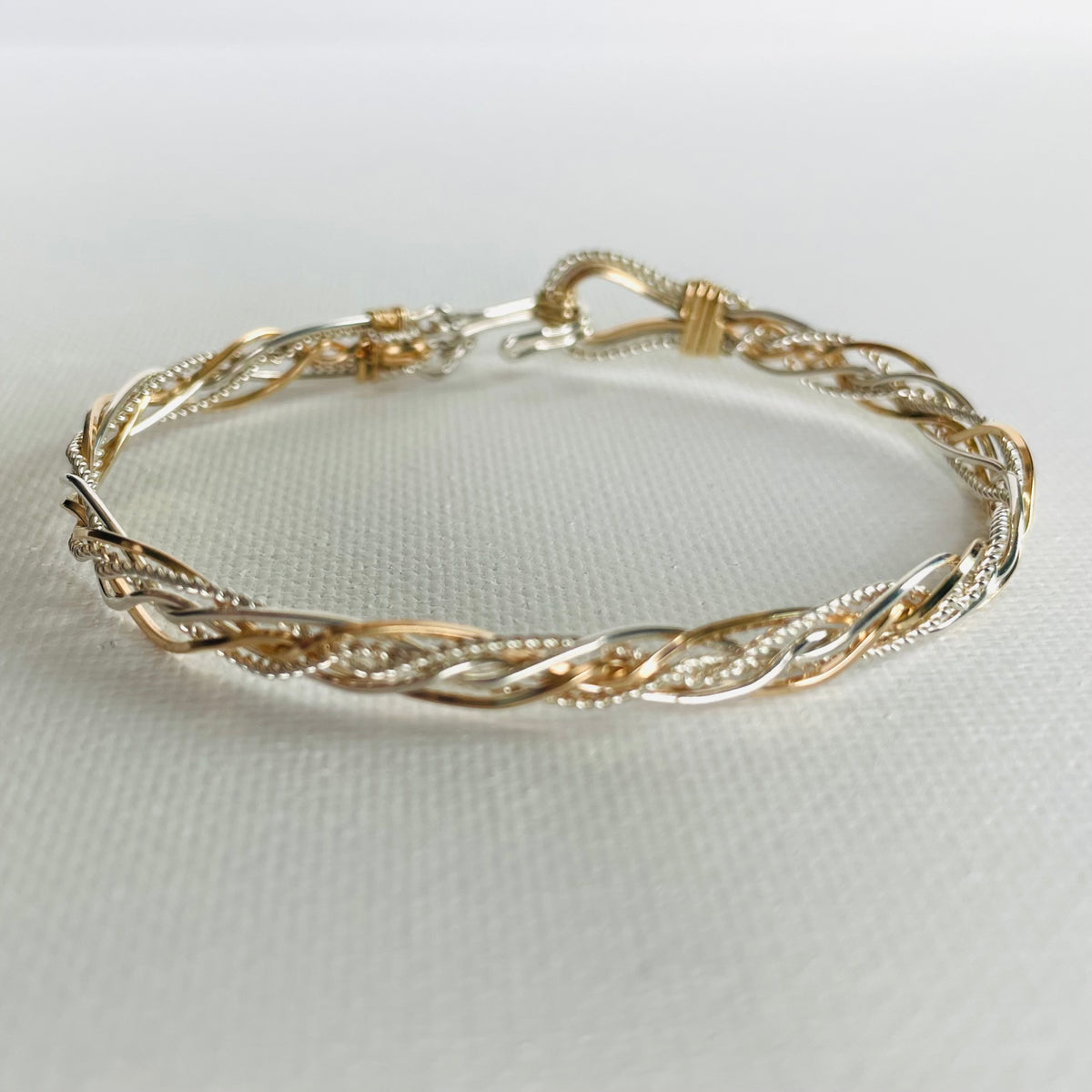 Twisted Sterling Silver and Gold Bracelet
