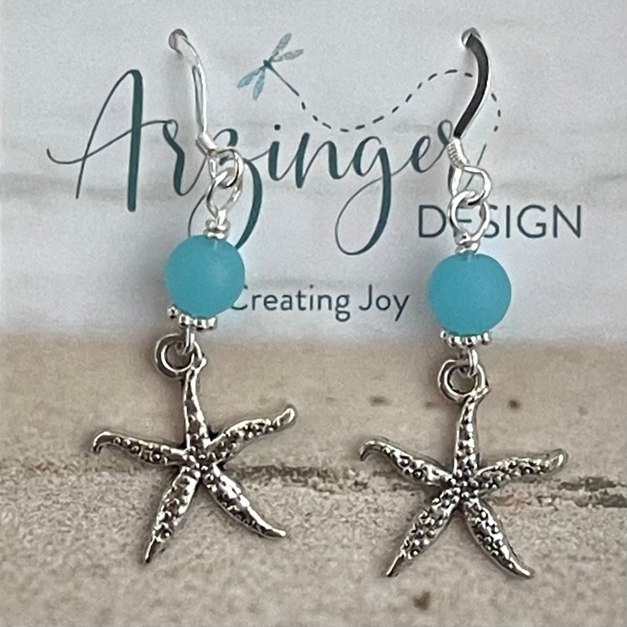 Stargazer Blue Sea Glass Earrings