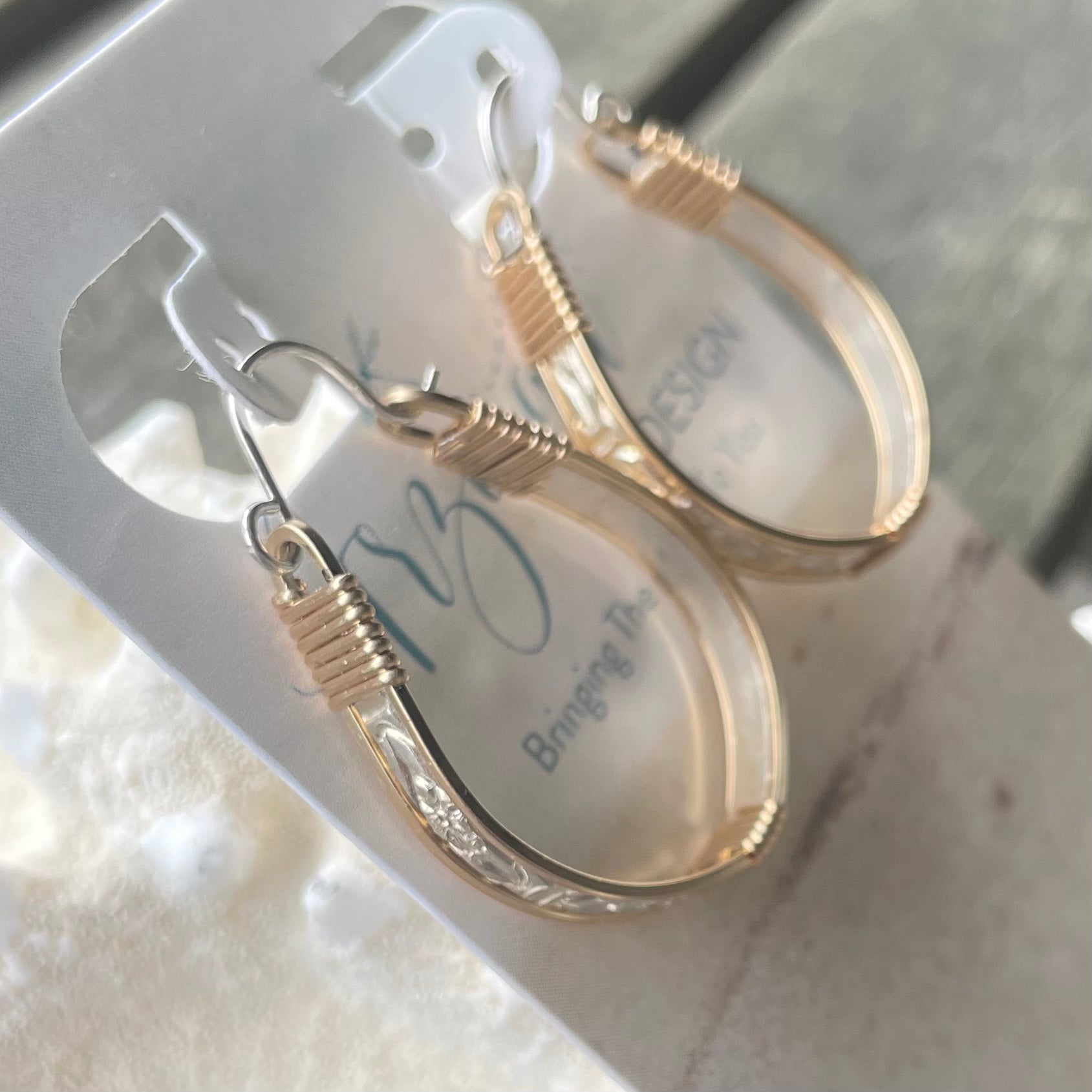 Fancy Sterling Silver and Gold Earrings