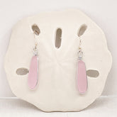 LOVE Pink Short Skinny Sea Glass Earrings