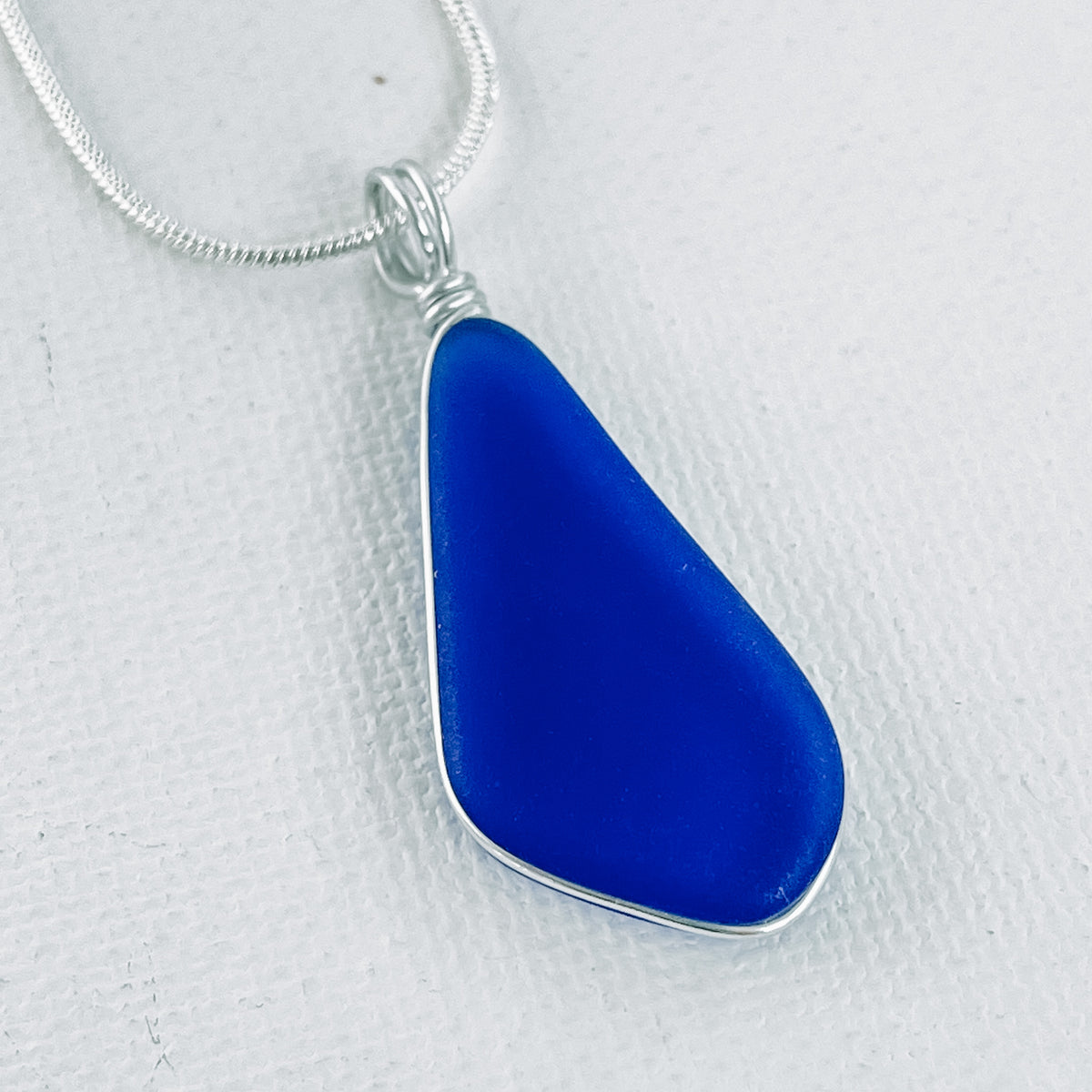CONFIDENCE Royal Blue Trapezoid Sea Glass Necklace