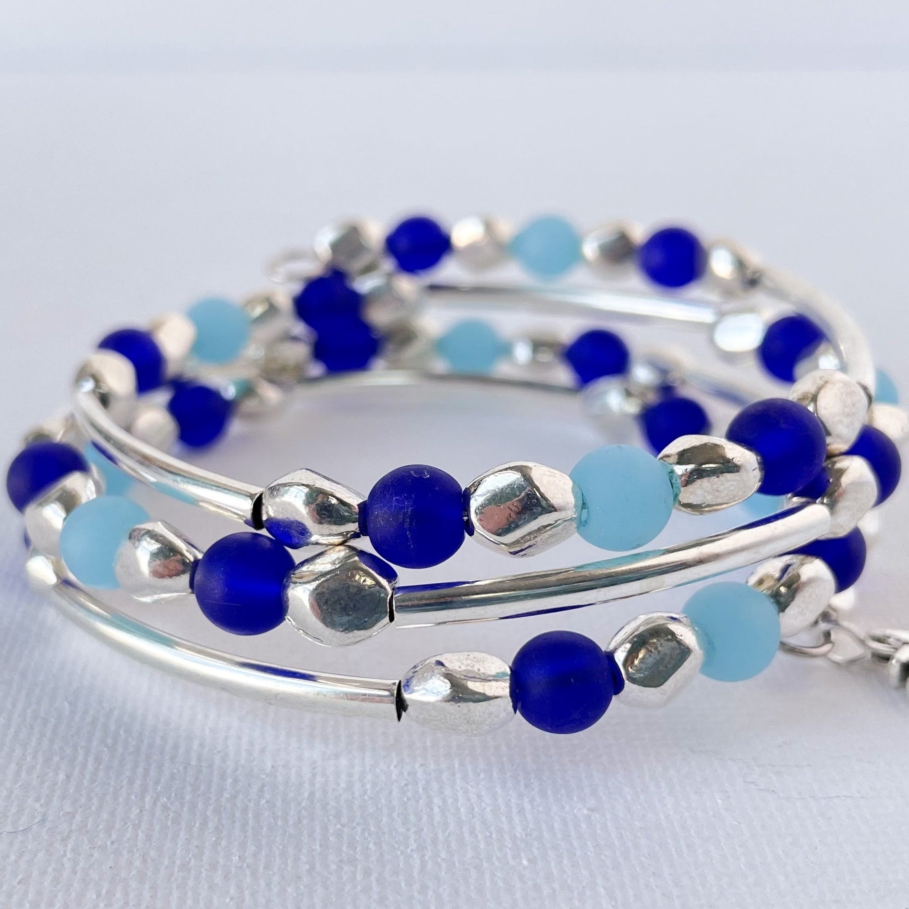 Stormy Seas Memory Wire Bracelet