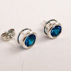 December Blue Zircon CZ Birthstone Earrings