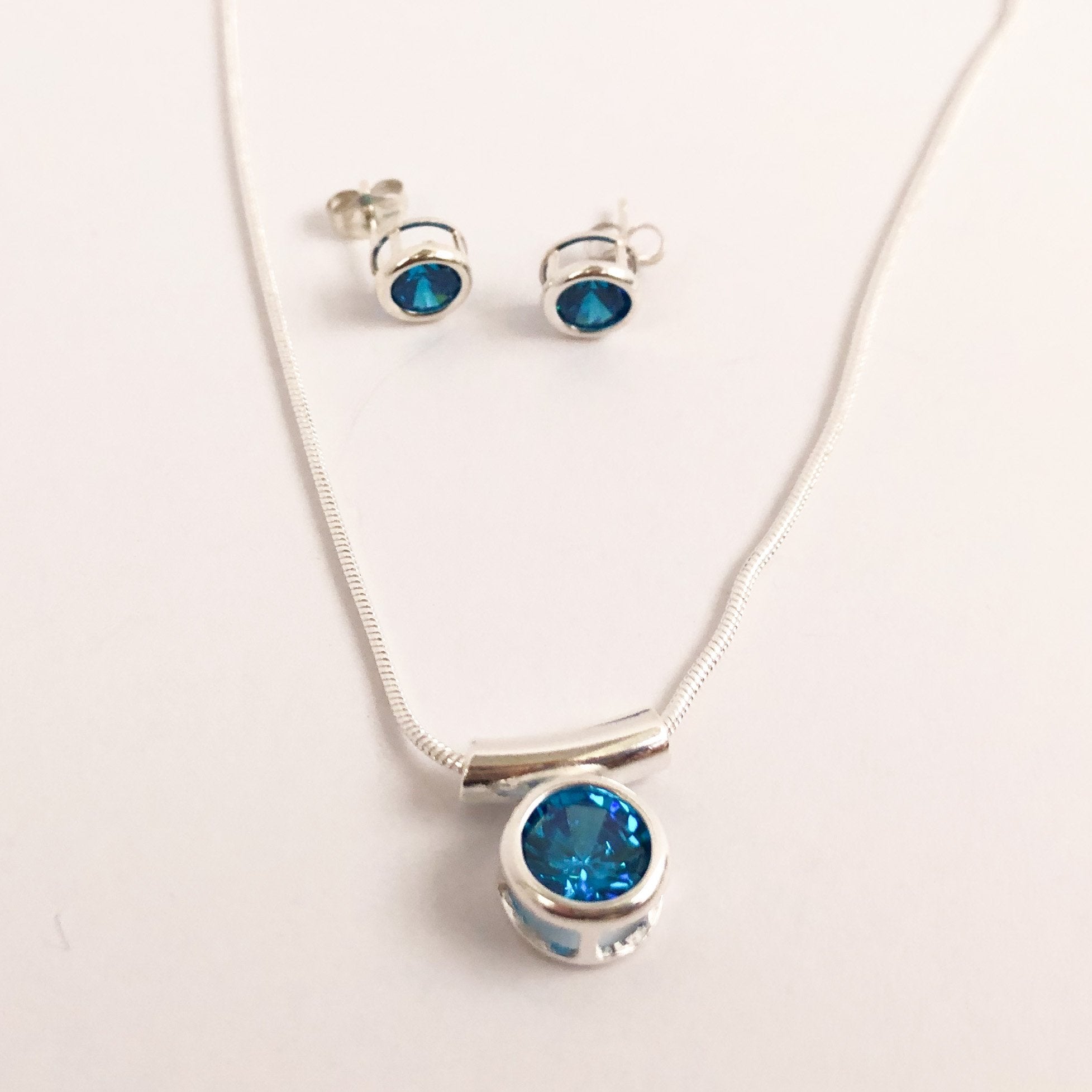 December Blue Zircon CZ Birthstone Earrings