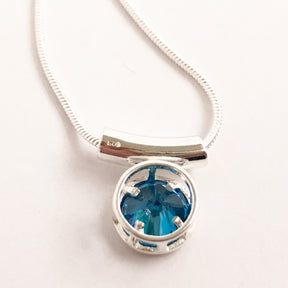 December Blue Zircon CZ Birthstone Necklace
