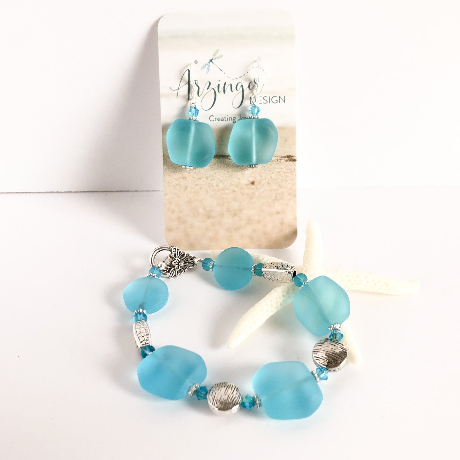 Sky Blue Sea Glass Bracelet