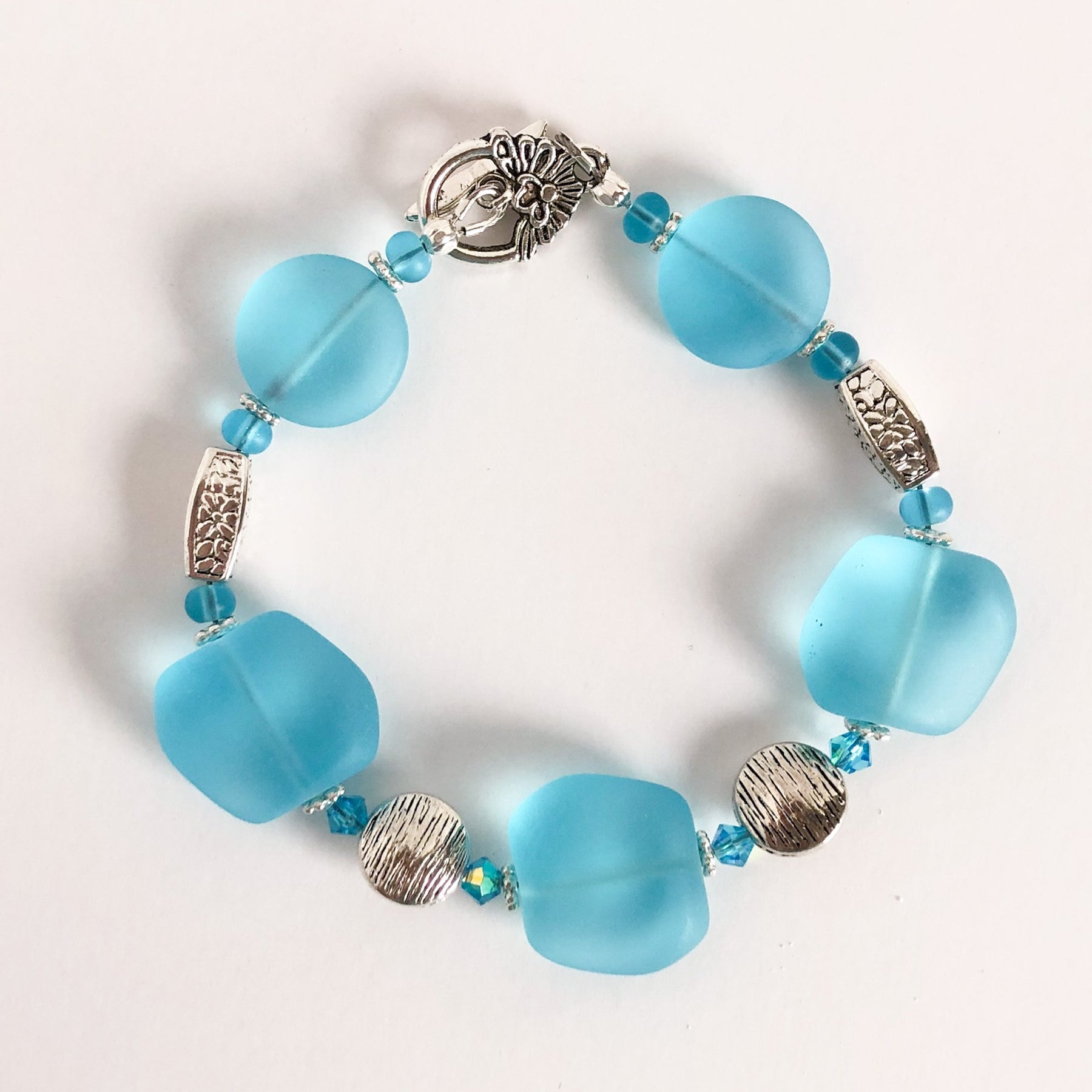 Sky Blue Sea Glass Bracelet