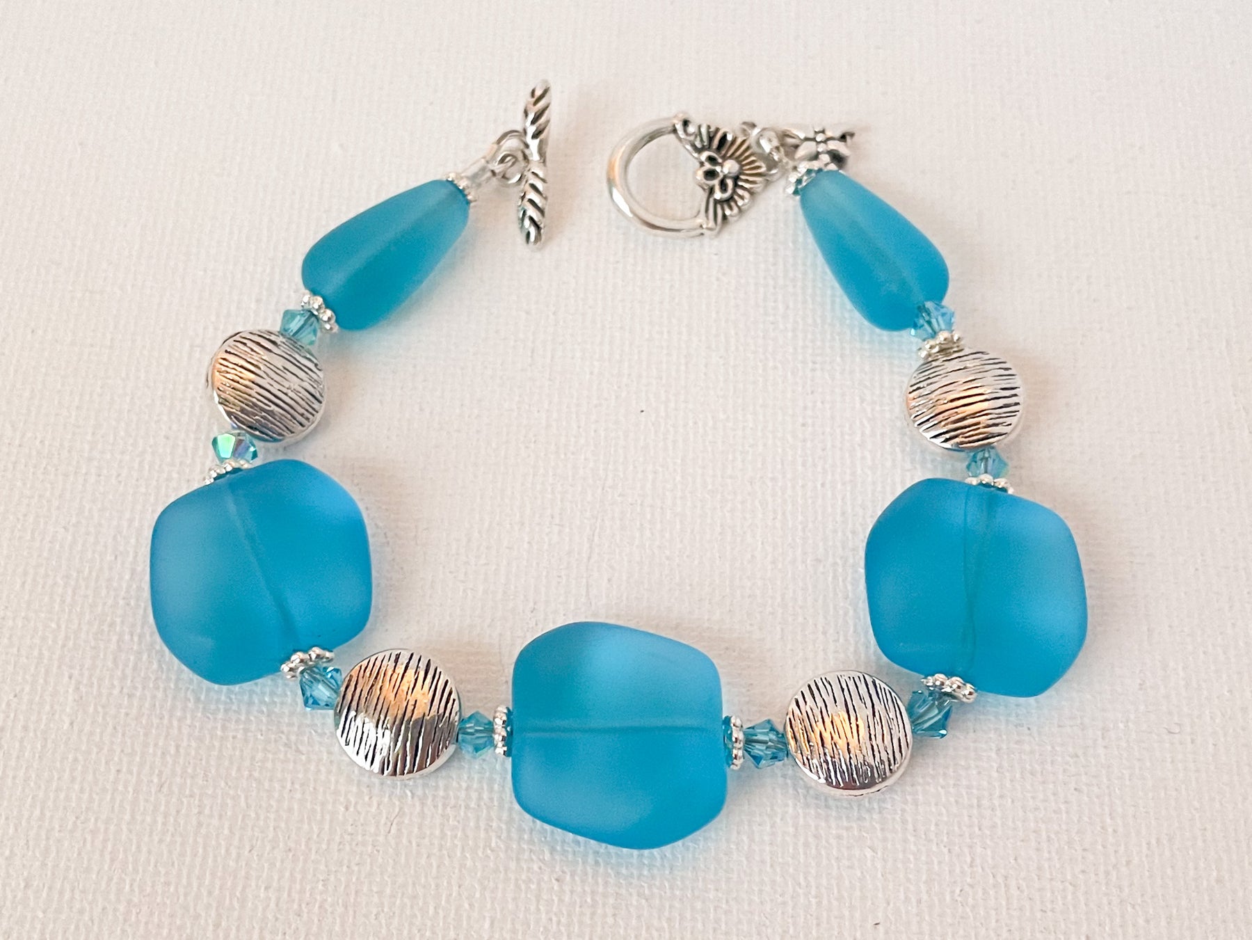 Sky Blue Sea Glass Bracelet