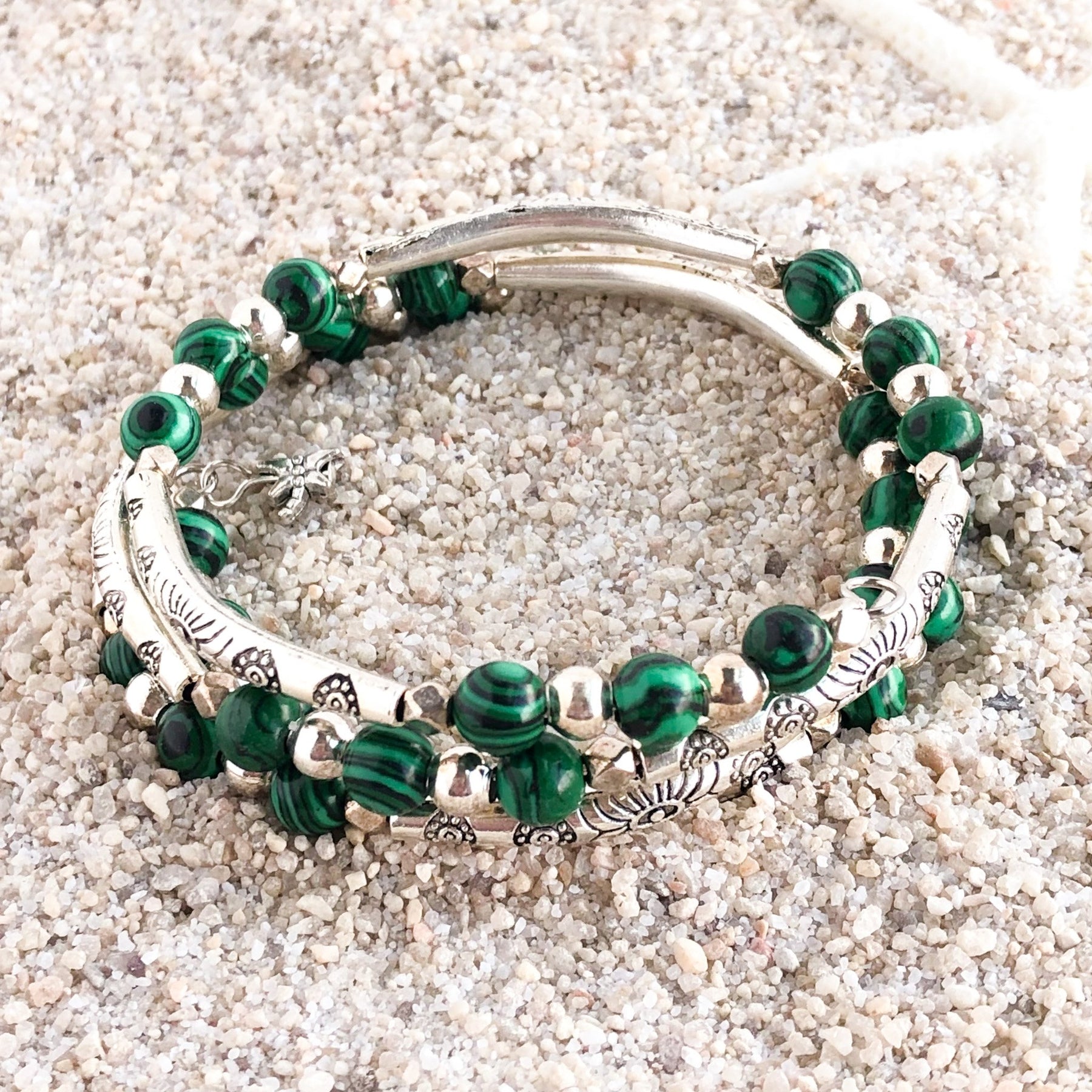 Emerald Isle Memory Wire Wrap Barcelet