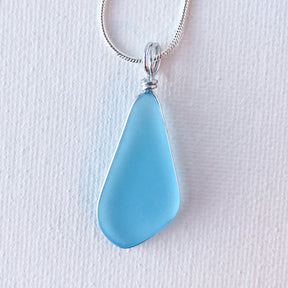 CALM Light Turquoise Trapezoid Sea Glass Necklace