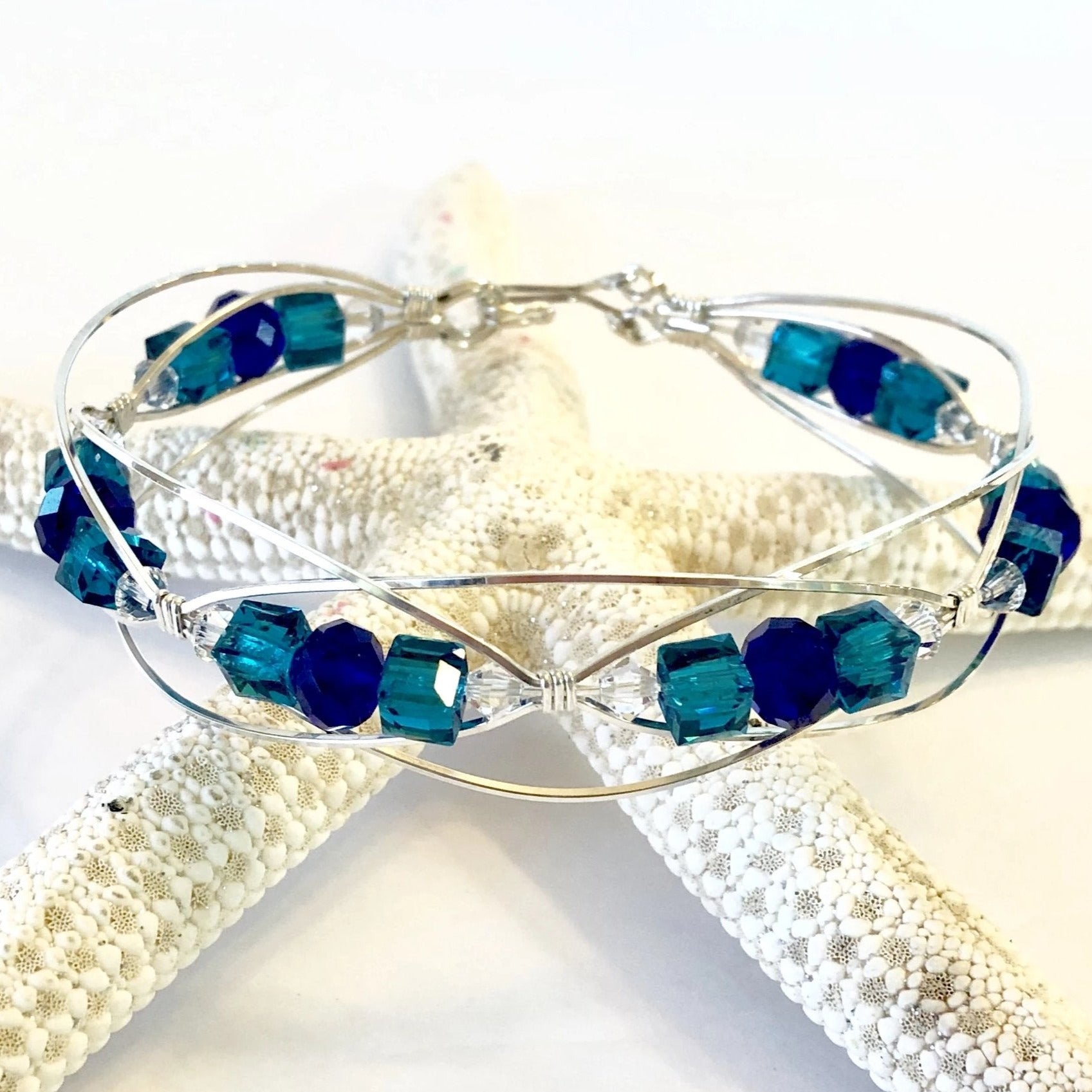 Chase The Blues Away Swarovski & Sterling Silver Bracelet