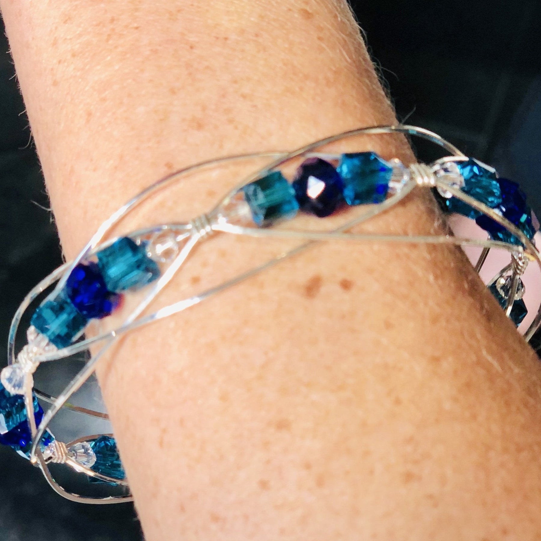 Chase The Blues Away Swarovski & Sterling Silver Bracelet