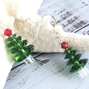 Swarovski Green Christmas Tree earrings