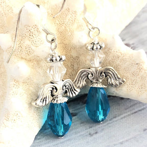Turquoise Angel Swarovski Earrings