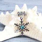 Turquoise Swarovski Silver Snowflake Necklace