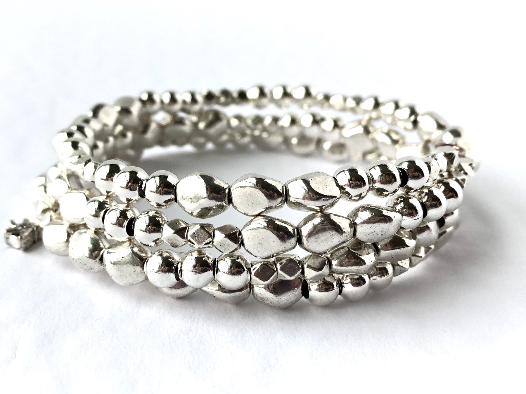 Silver Pebbles Wrap Bracelet