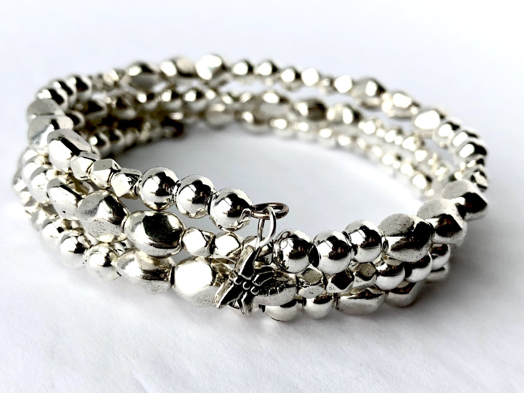 Silver Pebbles Wrap Bracelet