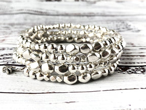 Silver Pebbles Wrap Bracelet