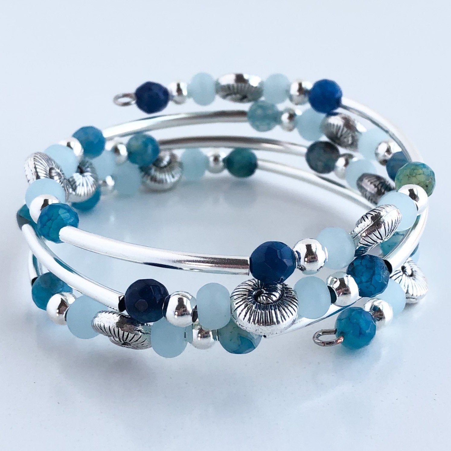 Surf's Up Memory Wire Wrap Bracelet