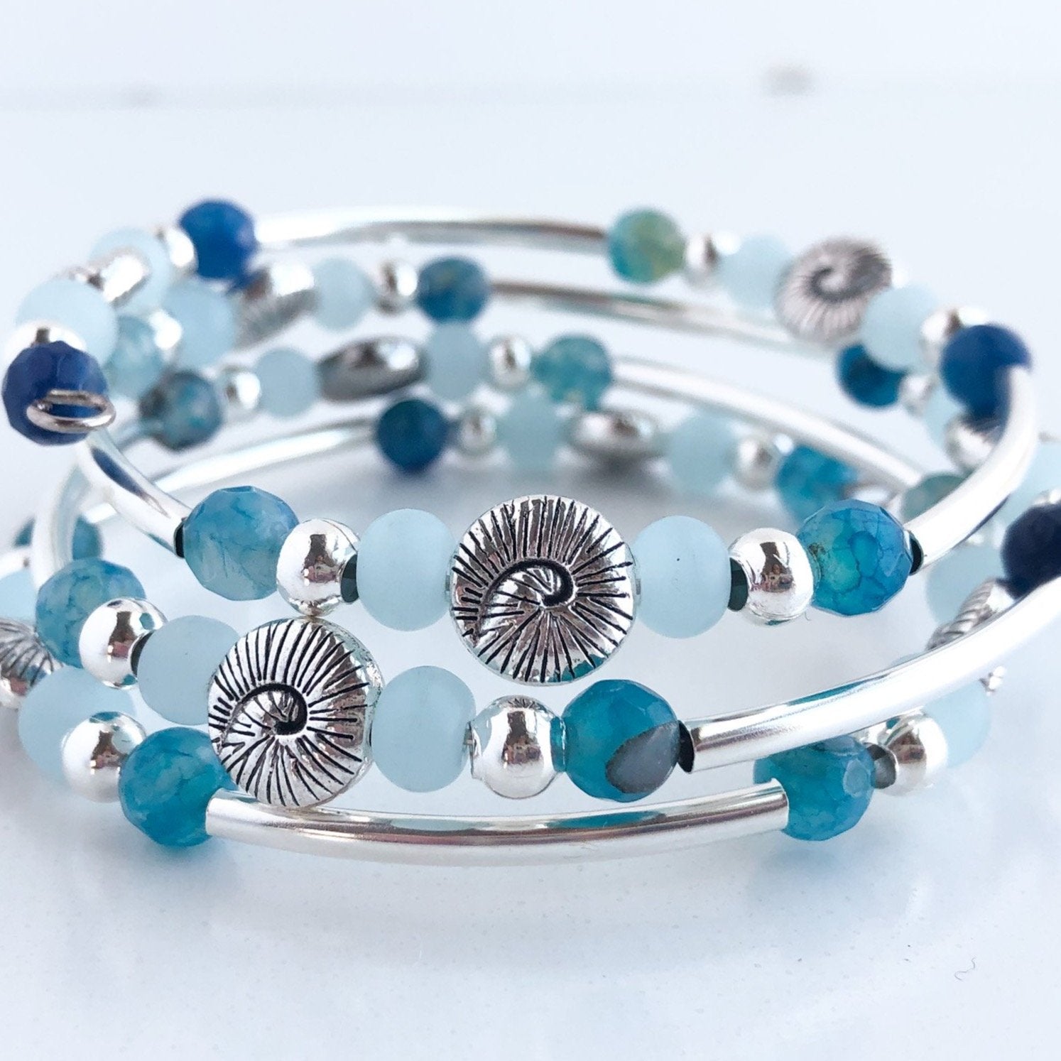 Surf's Up Memory Wire Wrap Bracelet