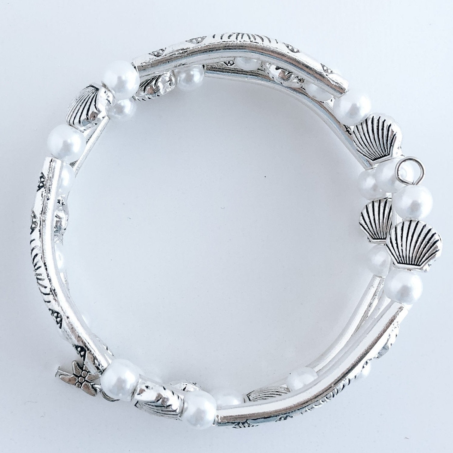 Silver Shells Wrap Bracelet