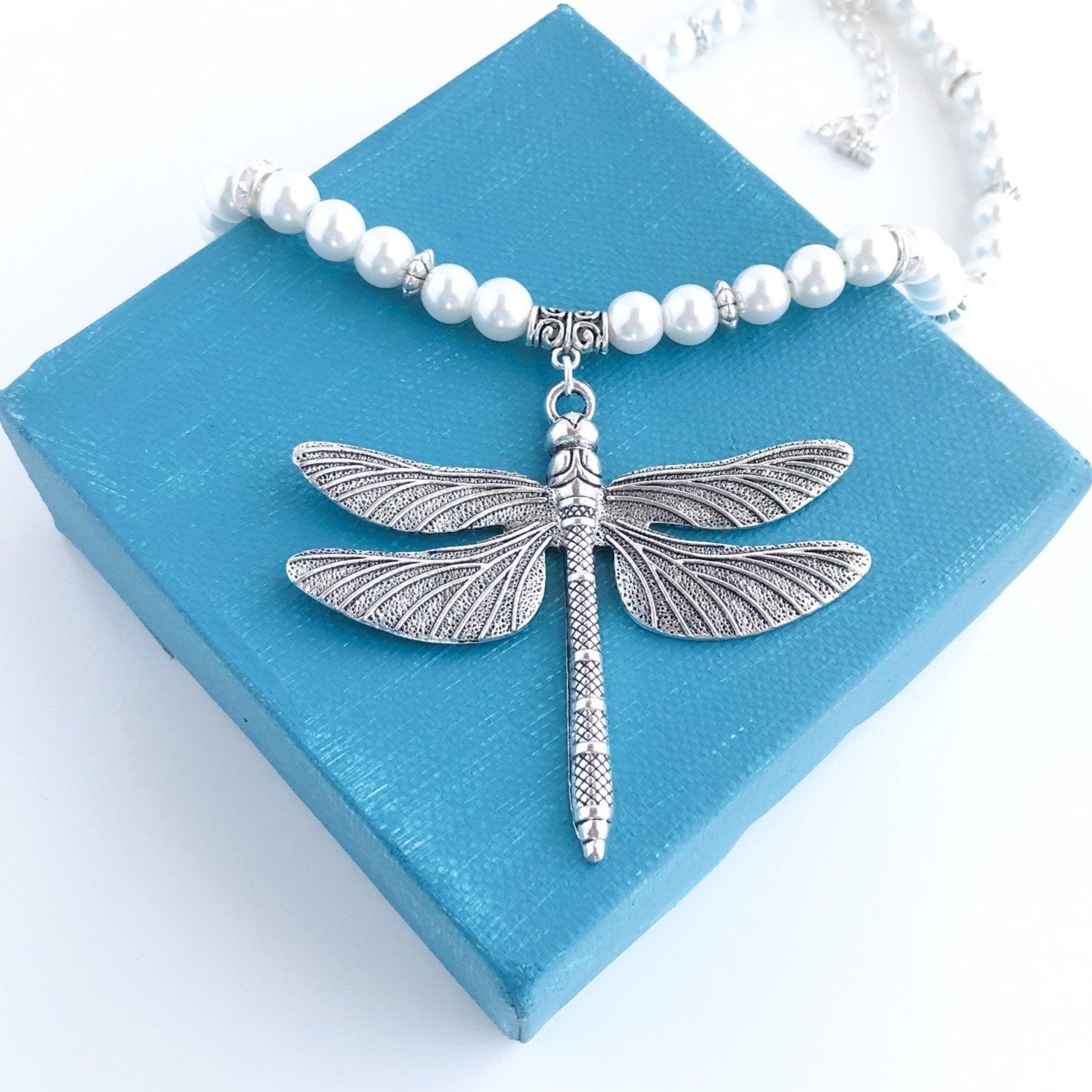 Dreamy Dragonfly Pearl Necklace