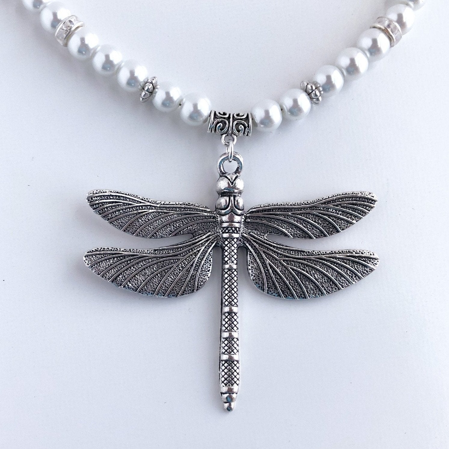 Dreamy Dragonfly Pearl Necklace