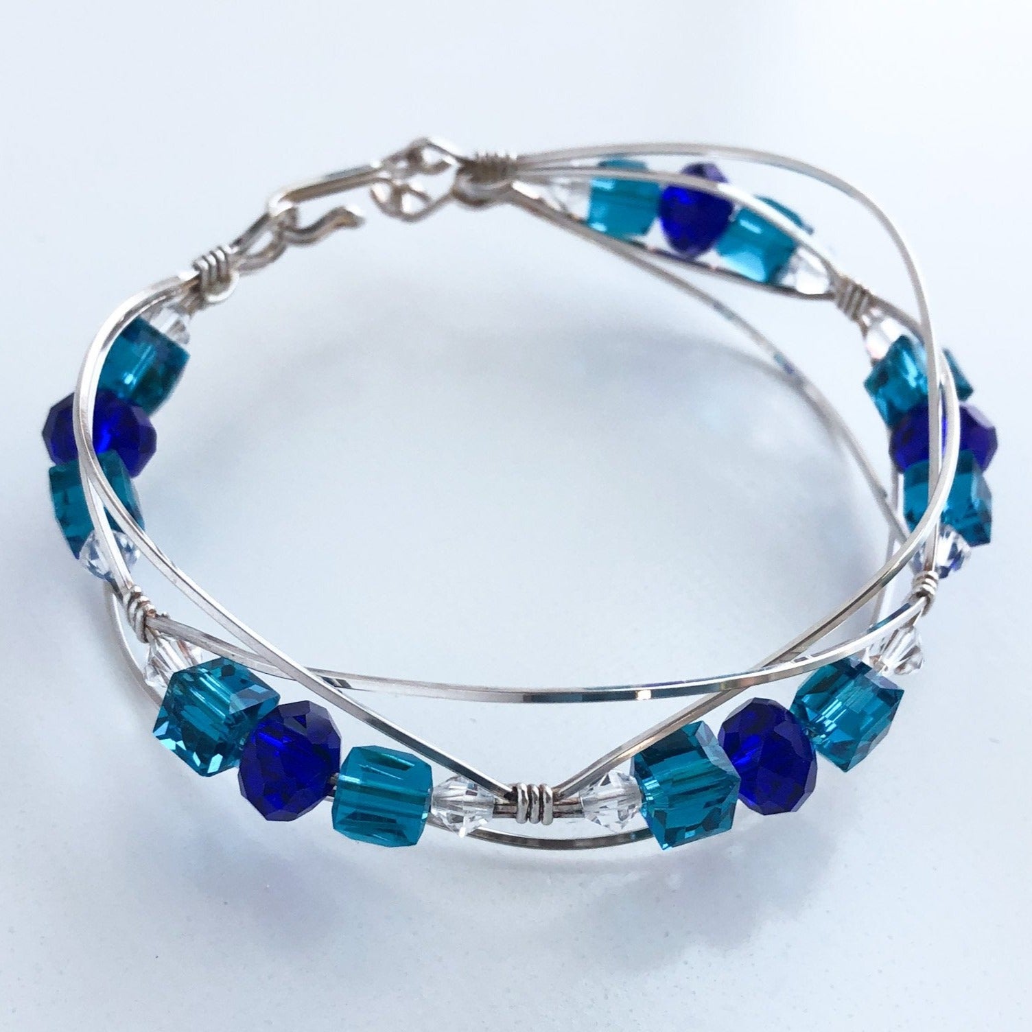 Chase The Blues Away Swarovski & Sterling Silver Bracelet