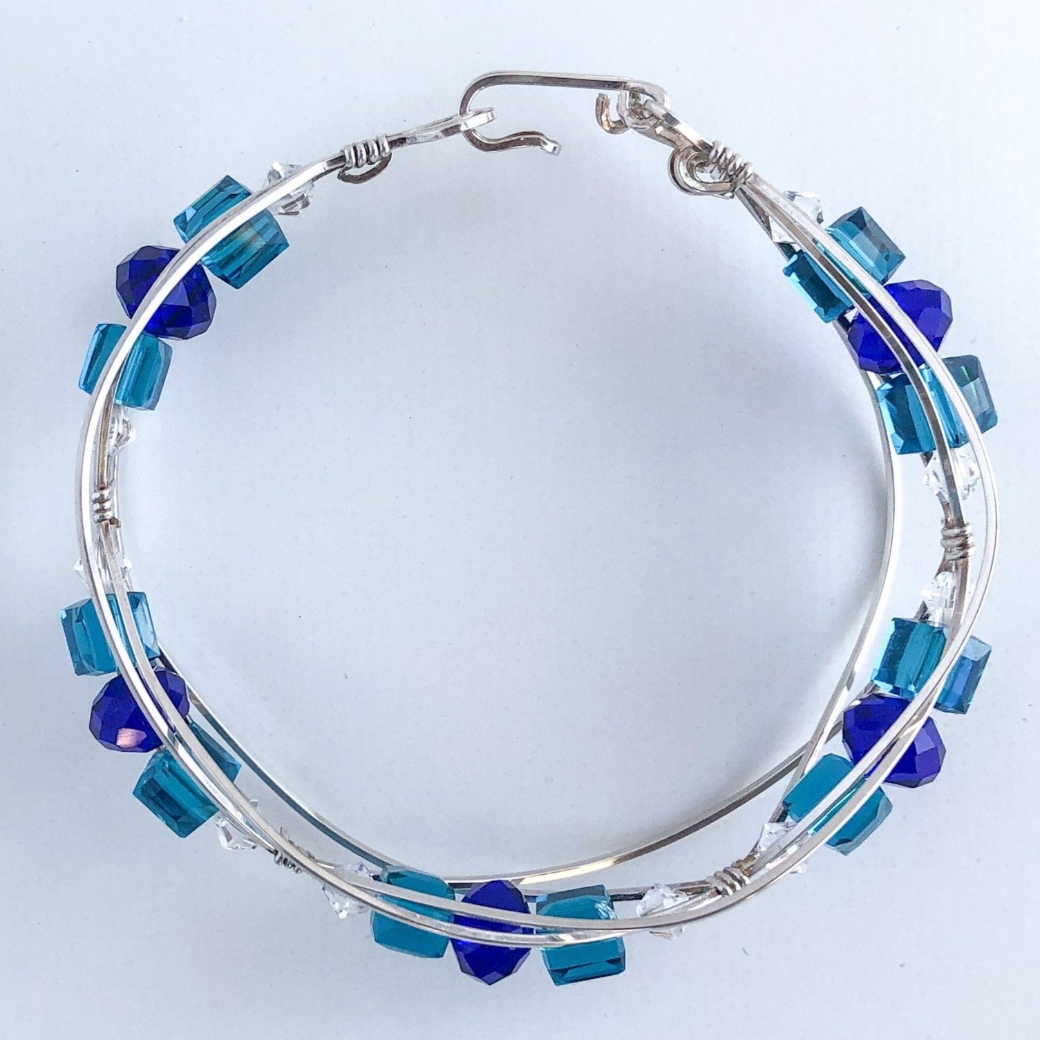 Chase The Blues Away Swarovski & Sterling Silver Bracelet