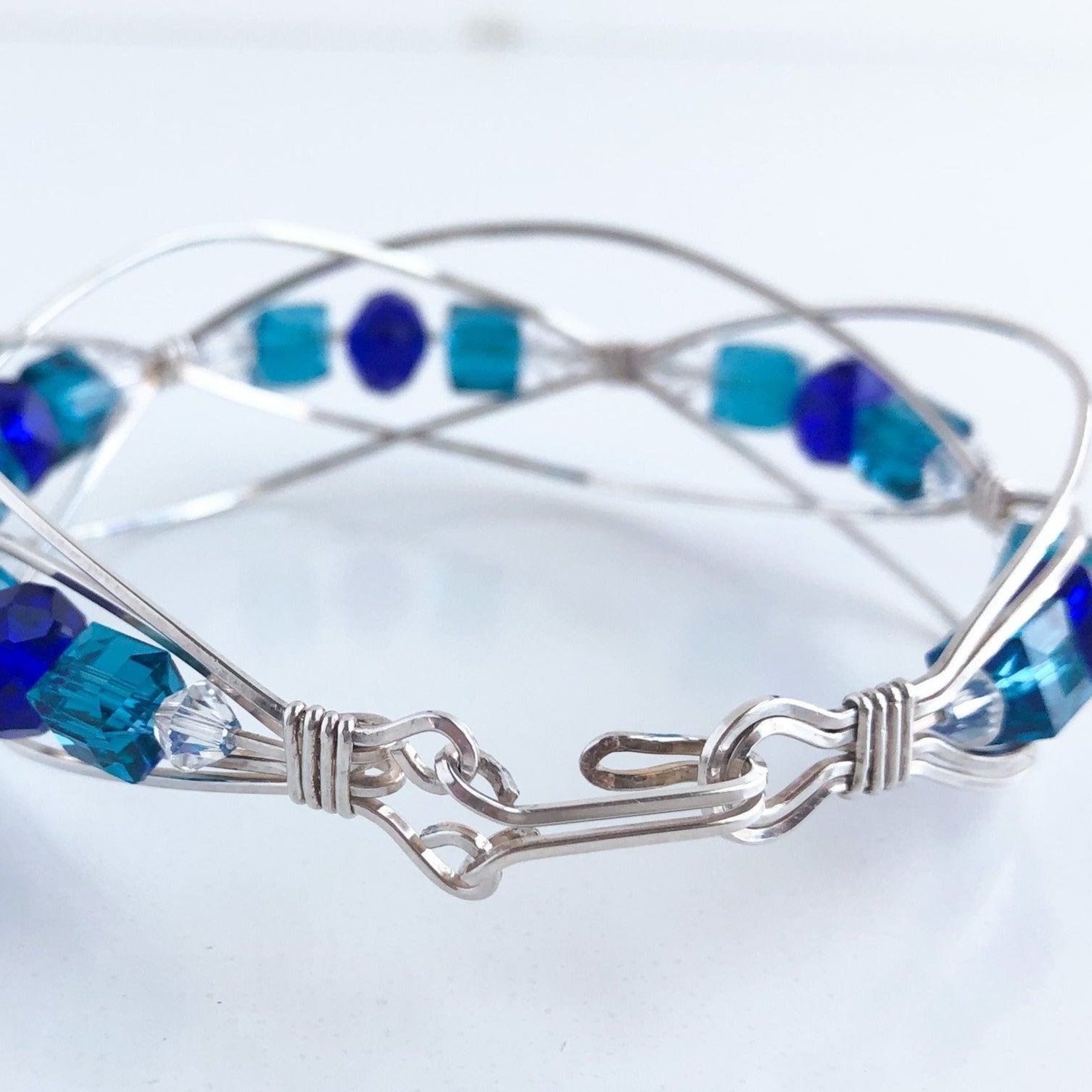 Chase The Blues Away Swarovski & Sterling Silver Bracelet